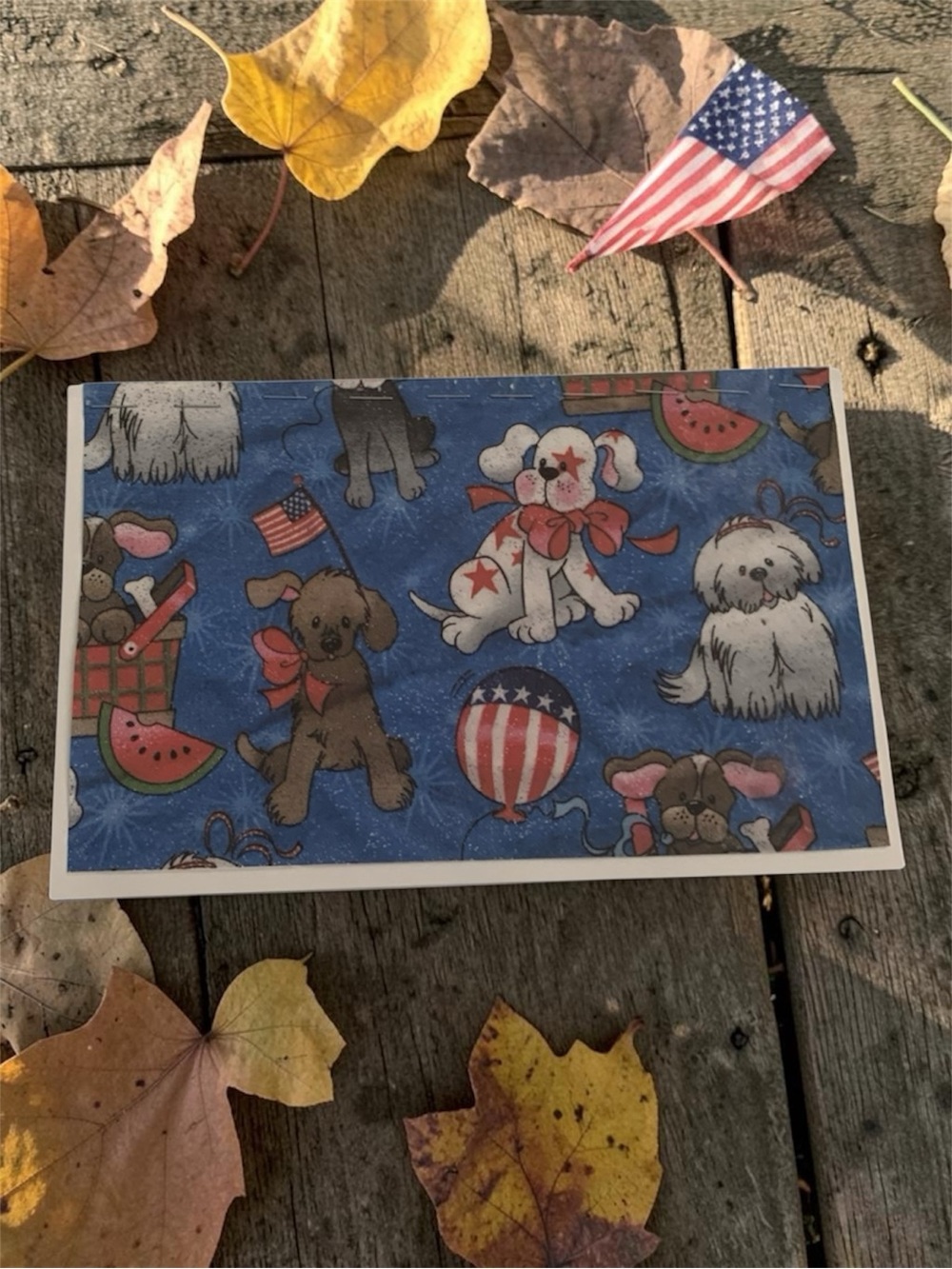 Handmade journal, lined notebook, patriotic dogs 1 Set